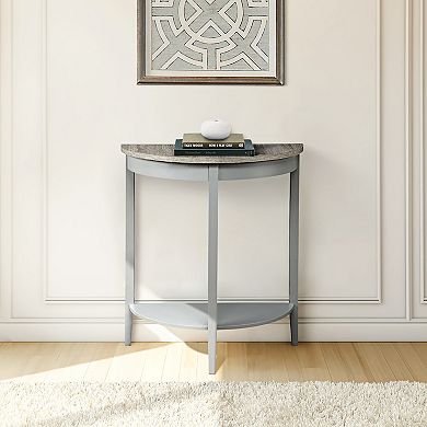 Half Moon Console Table with Open Compartment