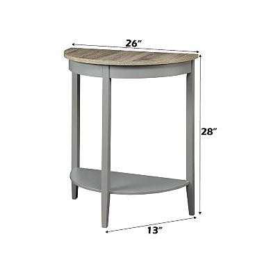 Half Moon Console Table with Open Compartment