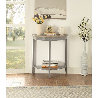 Half Moon Console Table with Open Compartment