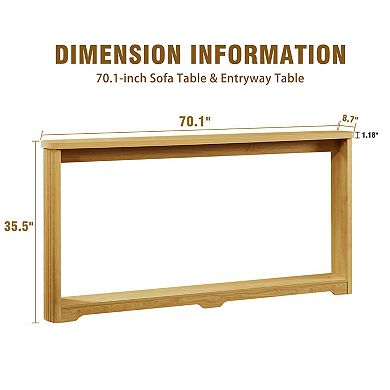 70.1" Narrow Console Table with Corrugated Texture