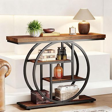 41.3" Entryway Console Table With 4 Staggered Tiers
