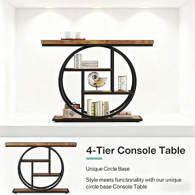41.3" Entryway Console Table With 4 Staggered Tiers