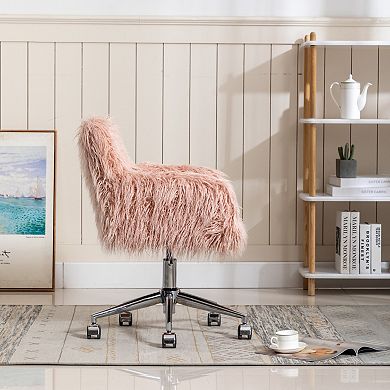 Faux Fur Home Office Chair, Vanity Chair
