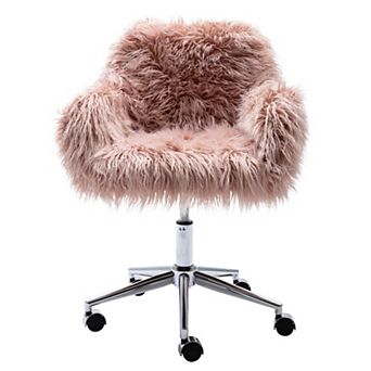 Faux Fur Home Office Chair, Vanity Chair