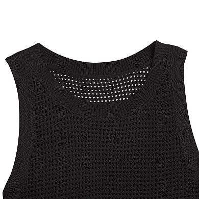 Women's Ribbed Knit Tank Top Crew Neck Soft Sleeveless Cami