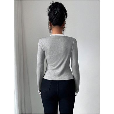 Women's 2pc Knit Cardigan Set Fitted Long Sleeve Button Down Jacket and Inner Vest Elegant Knitwear