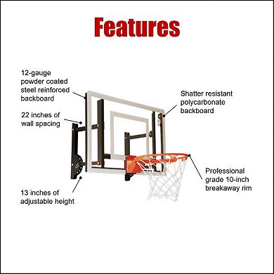 Wall Mounted Indoor Adjustable Mini Basketball Hoop With Ball 24 Shatter Resistant Backboard