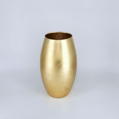 Handblown 12" Gold Leaf Bullet Vase for Tables and Centerpieces
