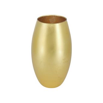 Handblown 12" Gold Leaf Bullet Vase for Tables and Centerpieces