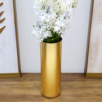 Tall Gold Glass Vase 12 Inch for Centerpieces and Home Decor