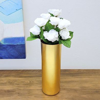 Tall Gold Glass Vase 12 Inch for Centerpieces and Home Decor