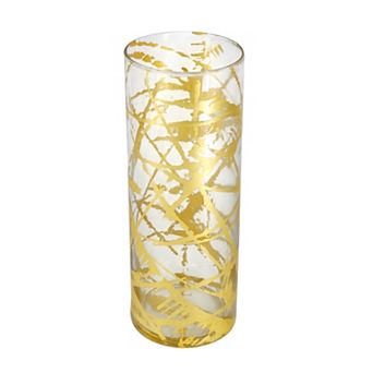 Tall Gold Glass Vase 12 Inch for Centerpieces and Home Decor