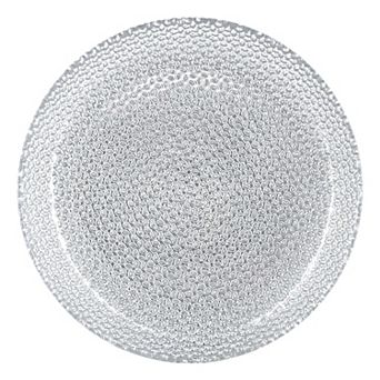 Gilded Glass Salad Plate in Silver, 7.5-Inch Round Pebble Pattern 1 pc
