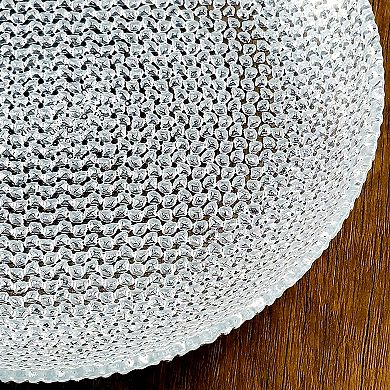Gilded Glass Salad Plate in Silver, 7.5-Inch Round Pebble Pattern 1 Piece