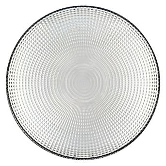 Clear Glass Salad Plate 7.75-Inch Round with Swirl and Beaded Rim