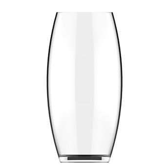 Medium Clear Glass Bullet Vase 12" with Oval Shape for Table or Shelf Décor