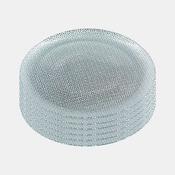 Glass Dinner Plate 10.5" in Silver for Everyday Use - Set of 6