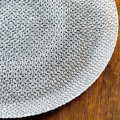 Glass Dinner Plate 10.5" in Silver for Everyday Use - Set of 6