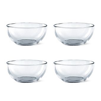 6" Clear Glass Prep and Serving Bowls, Oven- and Microwave-Safe - Set of 4