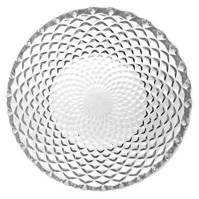 Set of 4 Clear Glass Side Bowls with Diamond Texture for Snacks, Sauces and Small Portions