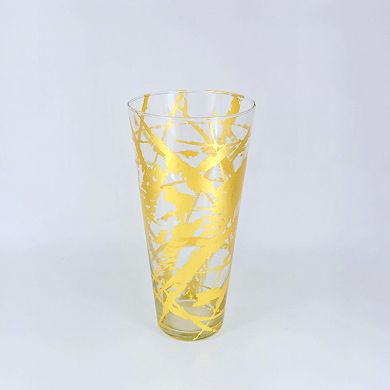 Gold Accent Conical Glass Vase for Home Décor and Event Displays