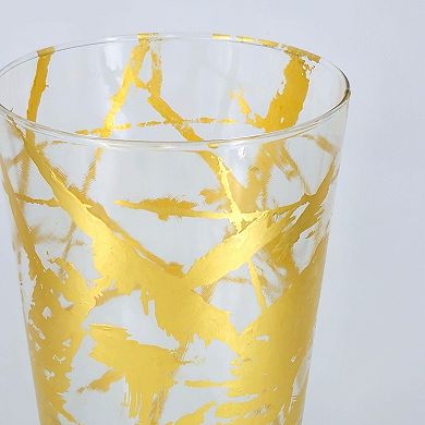 Gold Accent Conical Glass Vase for Home Décor and Event Displays