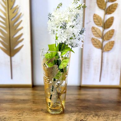 Gold Accent Conical Glass Vase for Home Décor and Event Displays
