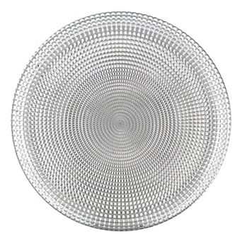 Gilded Glass Dinner Plate in Silver, 10.75-Inch Round Serving Plate 1 pc