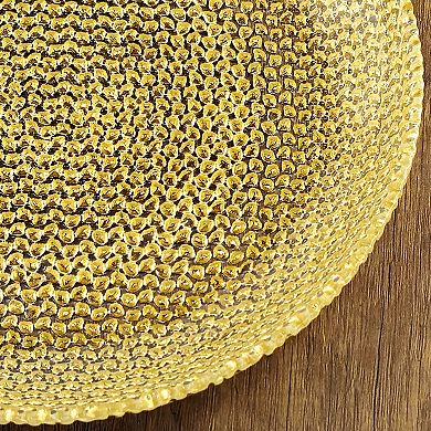 Gold Metallic Rim 10.5" Glass Plate for Everyday Meals