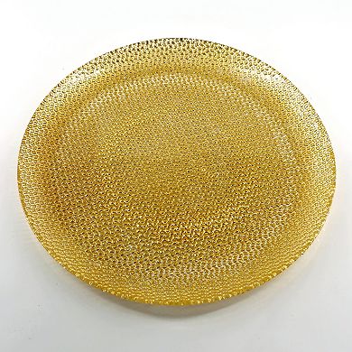 Gold Metallic Rim 10.5" Glass Plate for Everyday Meals