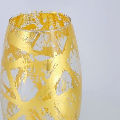 Brushed Gold 10" Handblown Bullet Vase for Home Accents