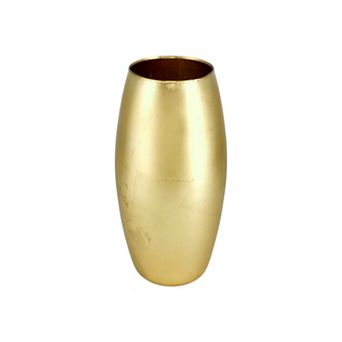 Brushed Gold 10" Handblown Bullet Vase for Home Accents