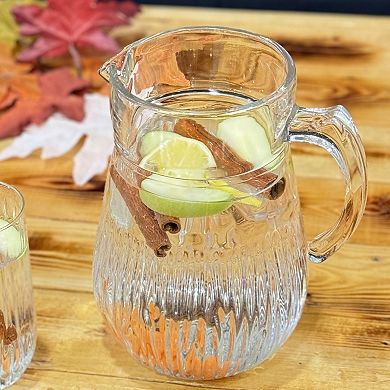 Cristalline Glass 65 oz Drink Pitcher for Hot or Cold Beverages