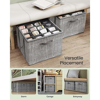 Fabric Shoe Organizers Space-Saving Design, Holds 16 Pairs