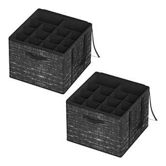 Fabric Shoe Organizers Space-Saving Design, Holds 16 Pairs