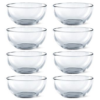 Clear Glass 6" Multi-Use Bowls for Cooking, Serving & Daily Meals - Set of 8