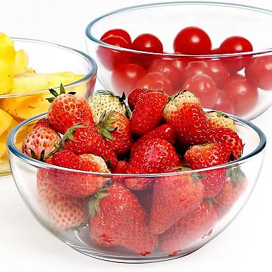 Clear Glass 6" Multi-Use Bowls for Cooking, Serving & Daily Meals - Set of 8