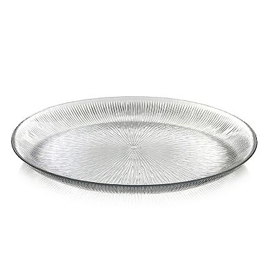 Clear Glass Dining Plate Set with Multiple Plate Sizes for Daily Use - Set of 12