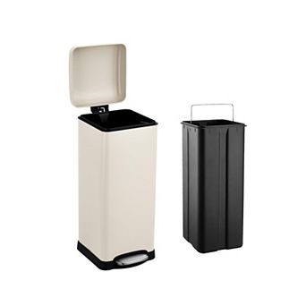 30L Soft-Close Stainless Steel Trash Can, 8 Gal Foot Pedal Bin for Kitchen, Bathroom, Office
