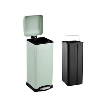 30L Soft-Close Stainless Steel Trash Can, 8 Gal Foot Pedal Bin for Kitchen, Bathroom, Office