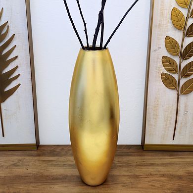 20" Brushed Gold Oval Glass Vase for Weddings and Displays
