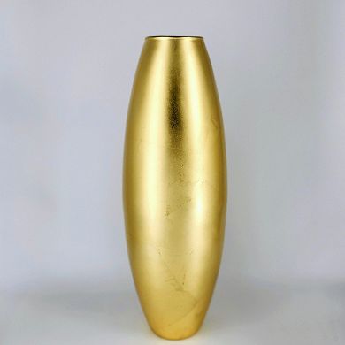 20" Brushed Gold Oval Glass Vase for Weddings and Displays