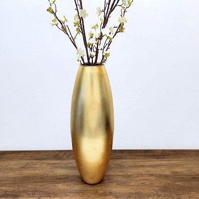 20" Brushed Gold Oval Glass Vase for Weddings and Displays