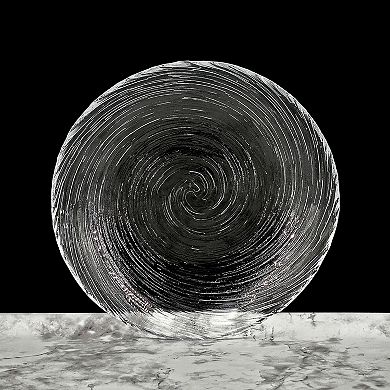 8-Inch Clear Glass Soup and Salad Plate Set of 6 with Textured Vortex Swirl and Stackable Shape