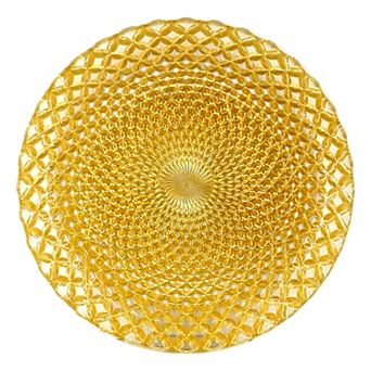 Glass Salad Plate 7.25" in Gold for Appetizers or Sweets