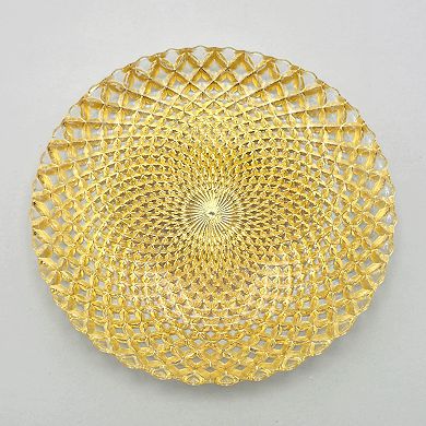 Glass Salad Plate 7.25" in Gold for Appetizers or Sweets