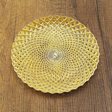 Glass Salad Plate 7.25" in Gold for Appetizers or Sweets