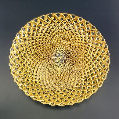 Glass Salad Plate 7.25" in Gold for Appetizers or Sweets