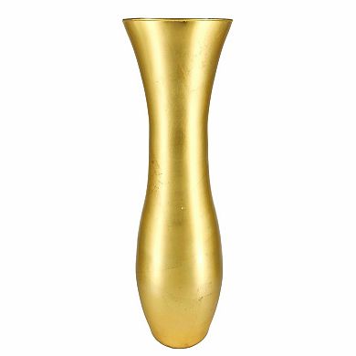 Elegant 28" Handblown Glass Urn Vase with Gold Leaf Detailing