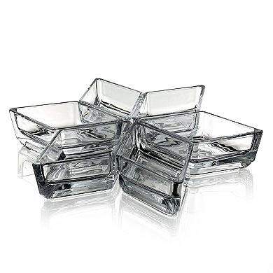 Diamond Shape Clear Mini Serving Dish for Appetizers and Sides - Set of 6